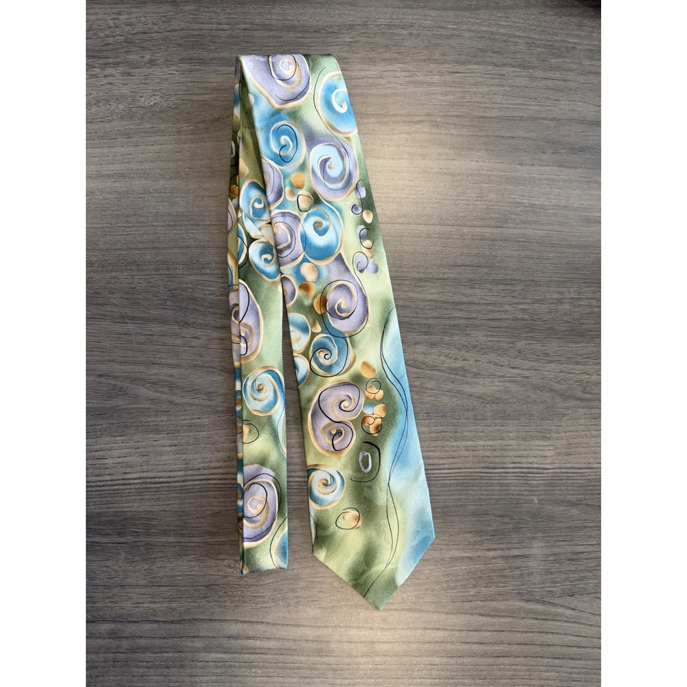 J Garcia Extra Long Silk Tie South of the Border 55 Abstract Y2K Art Necktie